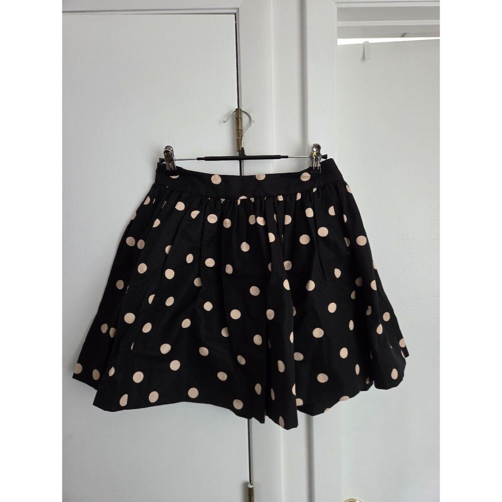 Kate Spade Bubble Deco Coreen Polka Dot Mini Black Circle Cotton Skirt Size 6